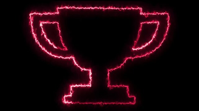 Neon blue line winner podium with 1st, place icon animation with blue color on a black background pedestal appearance 4k motion design animation for ...
