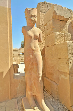Karnak Temple with statues of Amun Re and Amunet Dyad, Egypt