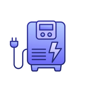 backup generator icon, power system outlined design