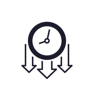 reduce work hours icon, time reduction vector