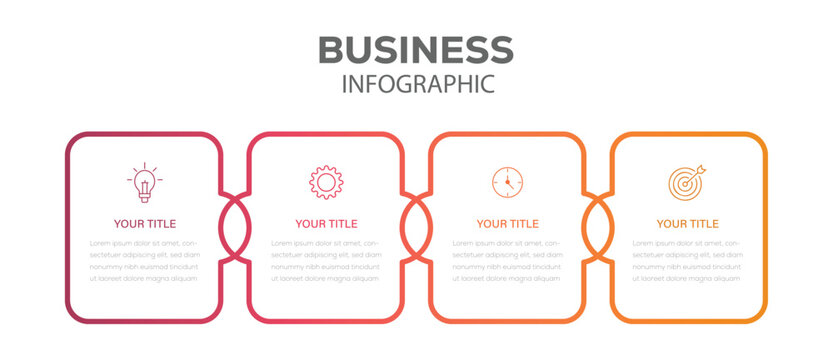 Business Infographic design template Vector with icons and 4 four options or steps. Design can be use for presentation. Vector template.