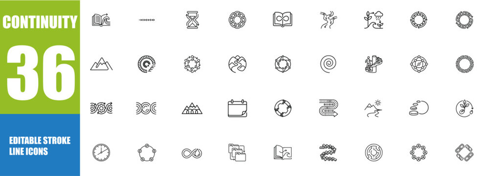 Continuity icon set. Editable line icons. Vector illustration.