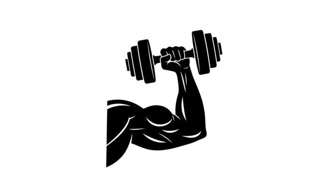 Man lifting dumbbell exercising muscle.