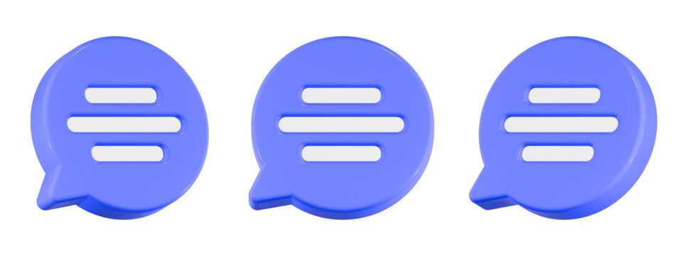 chat icon 3d render circle bubble
