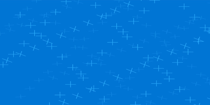 Blue Mathematical Plus Symbols Pattern. Math Design Elements Background. Medical Tech Background.