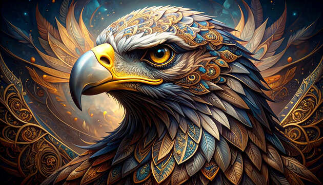Majestic eagle portrait artwork