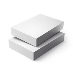 Fototapeta premium Three Blank White Cubes Are Arranged in a Studio Setting on a White Background. Detailed Shot Photography Digital Image