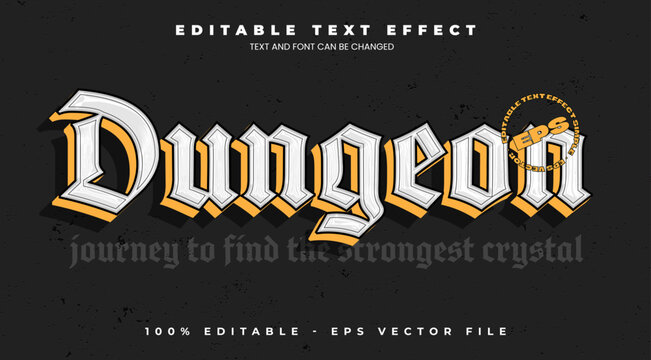 Dungeon Editable Text Effect with Dark Stone Texture and Medieval Fantasy Style