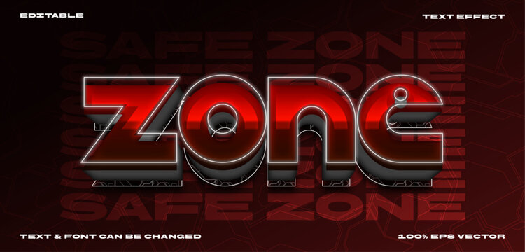 Safe zone robot Game Mecha Editable Text Effect with Futuristic Robotic Armor Style