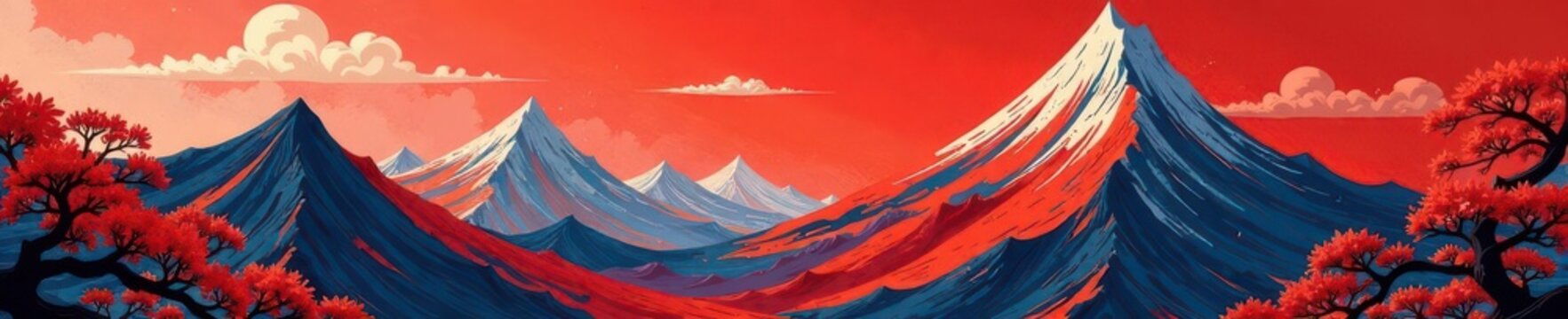 Bold brushstrokes mimic Japanese stencil, textile texture , illustration, asia, dye