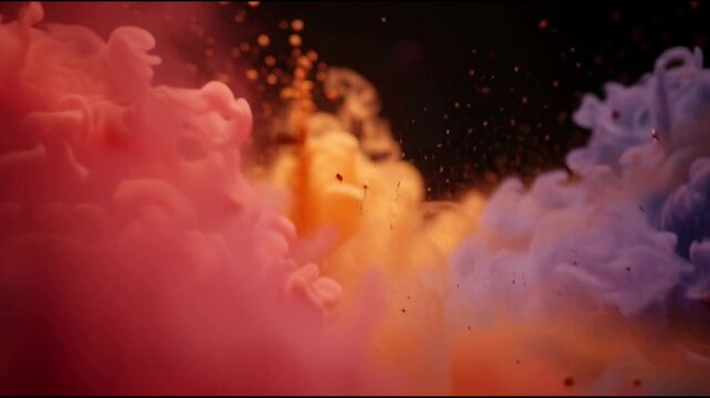 A surreal supernova explosion with an alpha channel creates a mystical gas nebula amidst a deep space galaxy backdrop of light and mystery