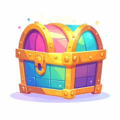 Colorful Treasure Chest with Lock. © Lilik