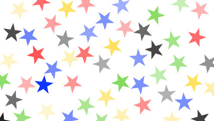 Obraz premium Colorful star seamless pattern with playful repeating shapes and vibrant style, ideal for textiles, wallpapers, packaging, and digital use.