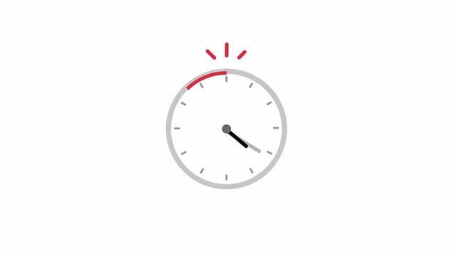 Deadline clock alert concept with time reminder and urgency notification, vector flat 2d illustration isolated on transparent background with alpha channel