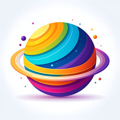 Colorful planet with ring system 1. © Bonaji