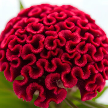 Closeup of a vibrant red cockscomb flower in full bloom 2.