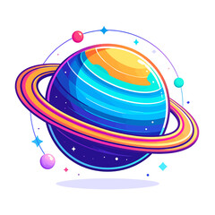 Colorful illustration of a planet 5. © Rohimah