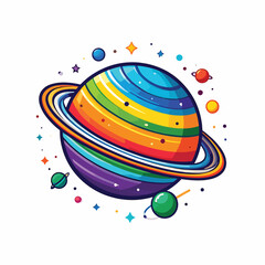 Colorful illustration of a planet 4. © Lili