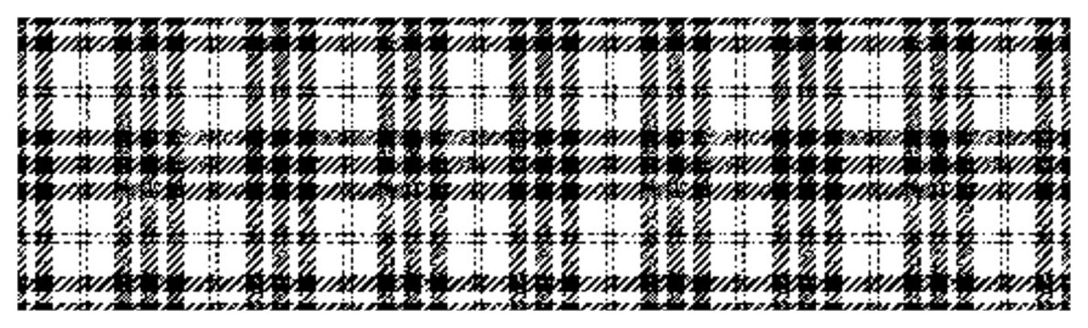 Plaid tartan pattern with distressed texture in black and white graphic style