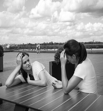 Young girls in a cafe