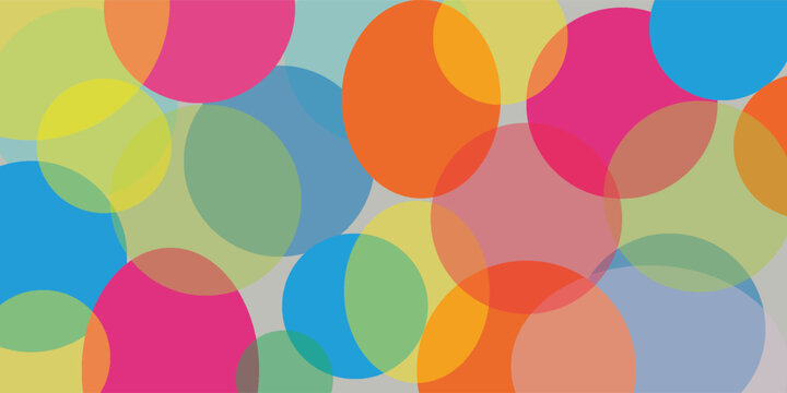 Multicolored overlapping transparent circles pattern