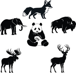 Fototapeta premium Cartoon farm animals collection set standing vector illustration