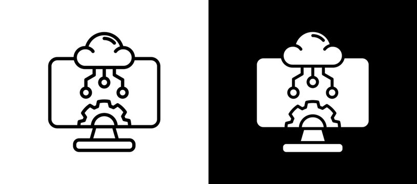 Cloud Computing whiteblack icon