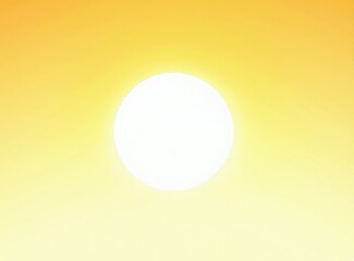 Fototapeta premium Bright yellow sun radiates light against a soft orange and yellow background. Gradient effect creates depth and glow. Pure solar energy concept, abstract natural phenomenon.