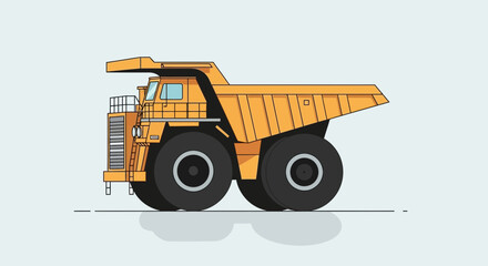 Yellow Mining Dump Truck Illustration © Kibul