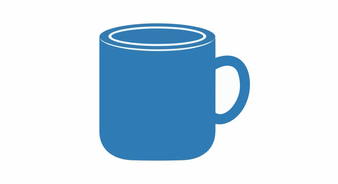 A simple blue mug with a white rim and handle on a white background