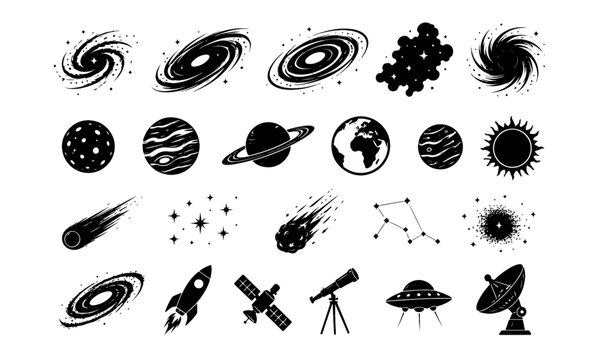 Space Galaxy Elements Set PNG transparent background 