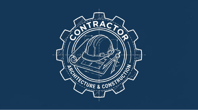 Blueprint Gear Logo: Contractor, Architecture & Construction