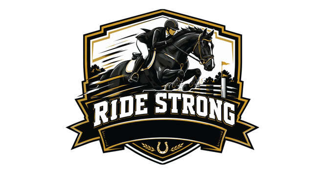 Horse Riding Equestrian Sports Logo Design.