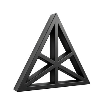Black Geometric Triangle Frame