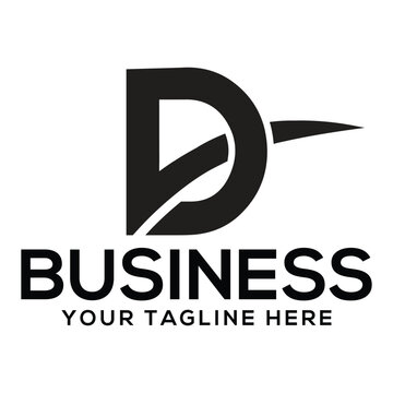 Minimalist Black and White DV Monogram Logo Design with Swoosh Element
