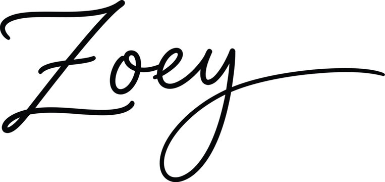 Zoey handwritten calligraphy provides a delicate and personal touch for modern designs.