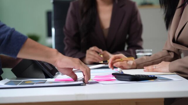 Business team or manager working and update tasks with milestones progress planning and professional investor working new start up project in the office.