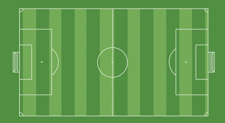 Soccer field green striped lines. © Hua