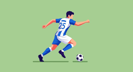 Fototapeta premium Soccer player kicking ball in action.