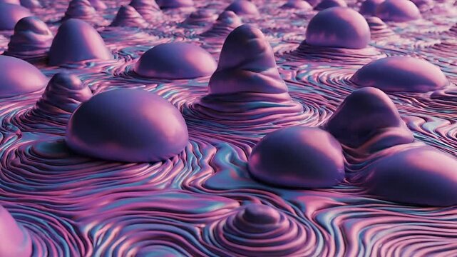 Abstract 3D Spheres on Textured Surface with Swirling Patterns.