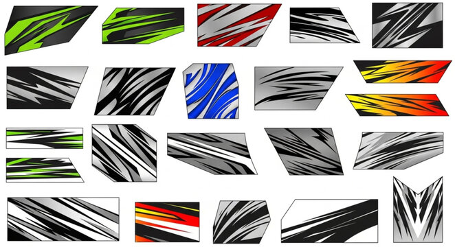 Abstract Graphic Designs for Vehicle Wraps and Decals.
