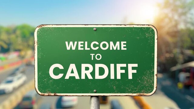 A high-quality 3d rendered graphic featuring realistic green highway road signs for the most famous locations in the United Kingdom