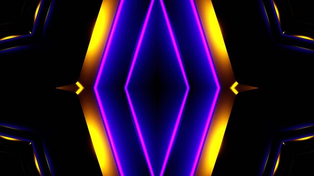 Purple and Gold Hypnotic Spirals Kaleidoscope Background VJ Loop in 4K