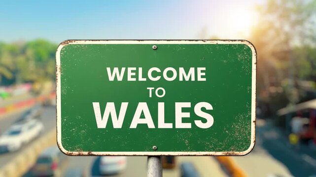A high-quality 3d rendered graphic featuring realistic green highway road signs for the most famous locations in the United Kingdom
