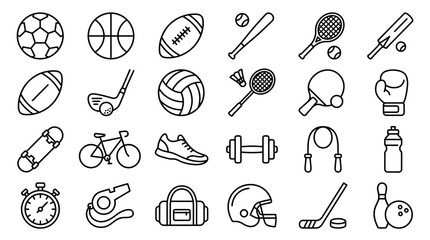 Collection of various sports and fitness activity icons. © felixde