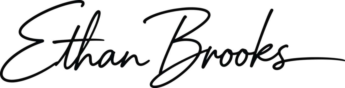 Ethan Brooks name appears in a flowing black cursive script font suitable for professional use.