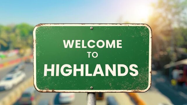 A high-quality 3d rendered graphic featuring realistic green highway road signs for the most famous locations in the United Kingdom
