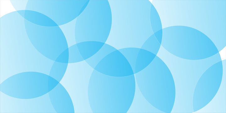 Abstract blue geometric background with overlapping transparent circles and soft gradients