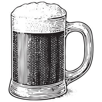 Classic Root Beer Stein Icon with Foam for Retro Brewery and Beverage Branding Projects