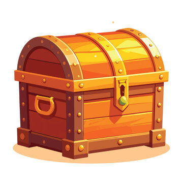 Treasure chest with golden hardware details.